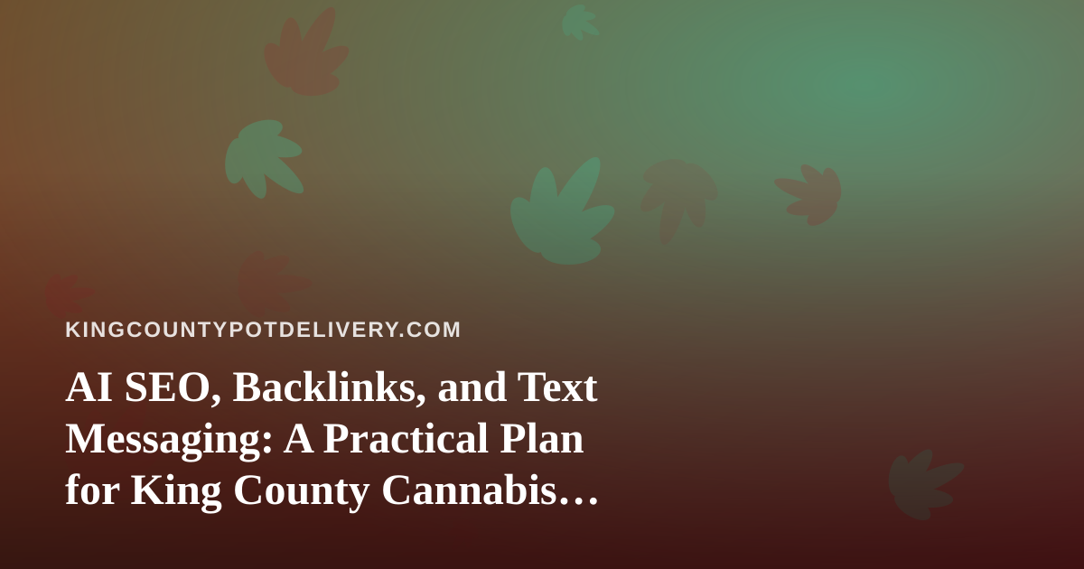 AI SEO, Backlinks, and Text Messaging: A Practical Plan for King County Cannabis Delivery